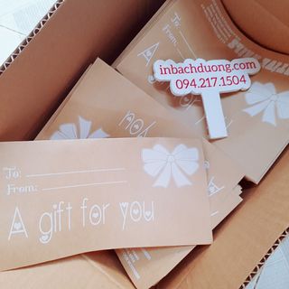 Nhận in bao thư giấy kraft in mực trắng In Bạch Dương