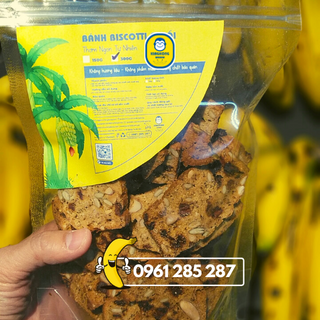 Bánh Biscotti Chuối King Kong Banana [Túi 150g] thơm ngon tự nhiên, 100% từ chuối tươi VietGap