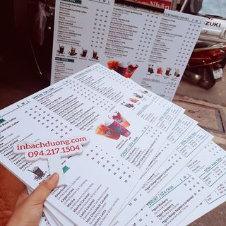 Nhận in menu bìa dày theo yêu cầu In Bạch Dương