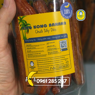 Chuối sấy dẻo King Kong Banana [HỘP 500G ĐẶC BIỆT] thơm ngon tự nhiên, 100% từ chuối tươi VietGap