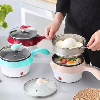 Nồi lẩu hấp nấu mì mini 2 tầng đa năng chống dính 2 trong 1