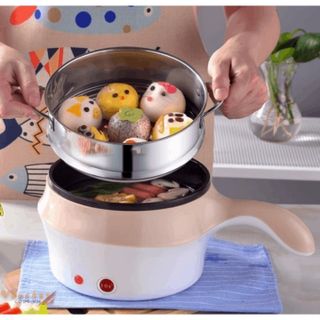 Nồi lẩu hấp nấu mì mini 2 tầng đa năng chống dính 2 trong 1