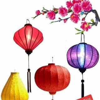 Lồng đèn Hội An lụa tơ tằm 30cm