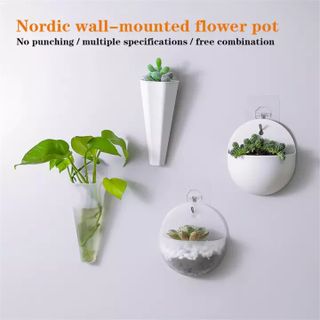 Chậu cây treo tường trang trí bằng nhựa (mẫu dài)