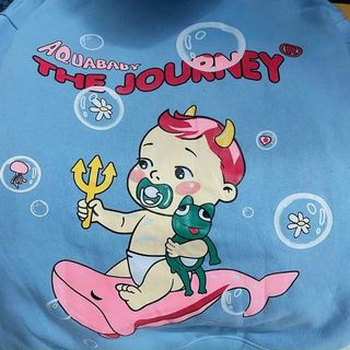 Áo khoác thun nỉ ngoại in em bé cưỡi cá