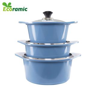 Bộ ba nồi men đá đáy từ ecoramic Hàn Quốc