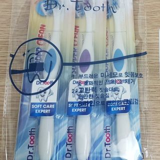 Hàng mẫu - Combo 3 cái Bàn chải đánh răng người lớn Dr Tooth CVA-1 Hàn Quốc