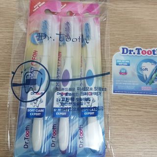 Hàng mẫu - Combo 3 cái Bàn chải đánh răng người lớn Dr Tooth CVA-1 Hàn Quốc