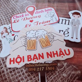 Nhận in hashtag chủ đề cưới In Bạch Dương