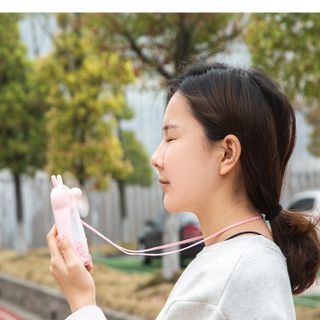 Quạt mini cầm tay 2in1 đèn led nhũ kiêm tuyến