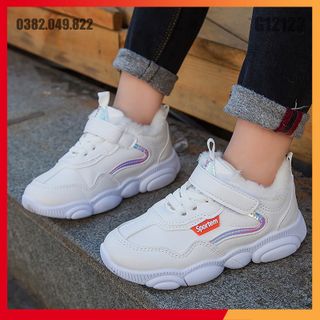 Giày Sneaker Học Sinh Bề Mặt Da Chống Bụi Bẩn Dáng Thể Thao Đế Chống Trơn Trượt Size 26-36 - G12123