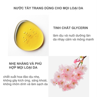 Nước tẩy trang làm sạch sâu nhẹ nhàng LamiLee Cherry Blossom Cleansing Water 250ml