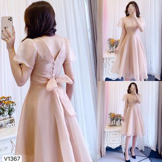 Đầm tiểu thư cột nơ sau