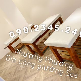 Giường spa chân gỗ
