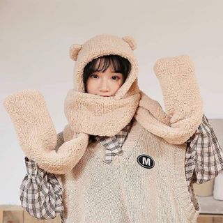 KHĂN GẤU QUÀNG CỔ CÓ MŨ KÈM BAO TAY ( )