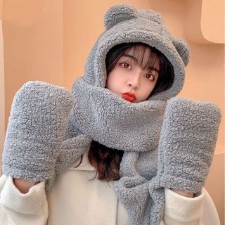 KHĂN GẤU QUÀNG CỔ CÓ MŨ KÈM BAO TAY ( )