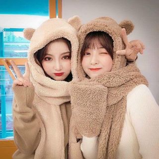 KHĂN GẤU QUÀNG CỔ CÓ MŨ KÈM BAO TAY ( )