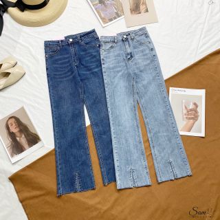 Quần jeans xuông kiểu xẻ gấu giá sỉ