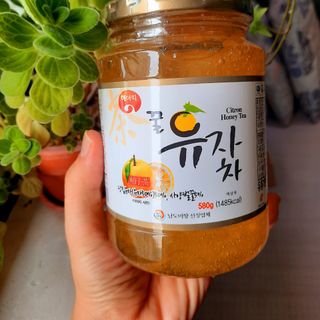 Mật ong chanh đào Hàn Quốc nắp vàng Haetti 580gr