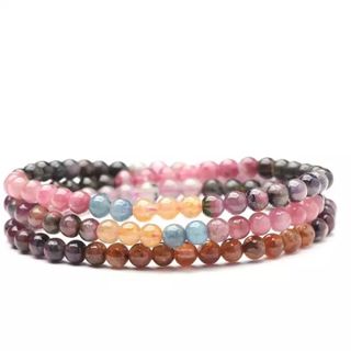Vòng tay chuỗi đá Tourmaline thiên nhiên 5 ly quấn 3 vòng tay hàng tuyển may mắn, tài lộc VT100 - Hợp tất cả các mệnh