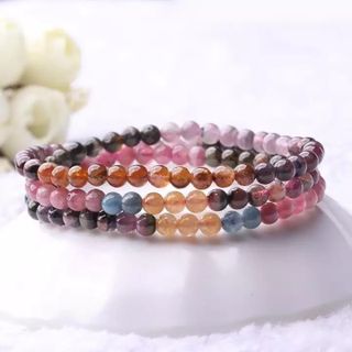 Vòng tay chuỗi đá Tourmaline thiên nhiên 5 ly quấn 3 vòng tay hàng tuyển may mắn, tài lộc VT100 - Hợp tất cả các mệnh