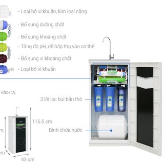 Máy lọc nước RO Kangaroo KG109A VTU với 9 cấp lọc, tạo điện giải cho nước