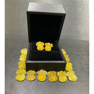 Charm Túi Tiền đá Thạch Anh Tóc Vàng Citrine đặc tóc chuẩn thiên nhiên Tặng kèm móc bạc TT070 - Hợp mệnh Kim, Thổ