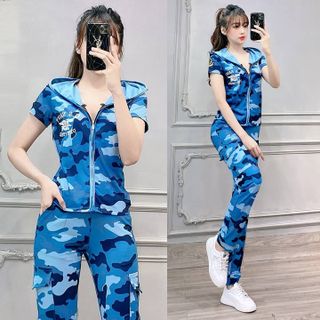 Bộ đồ thể thao lính có nón thêu logo TT434