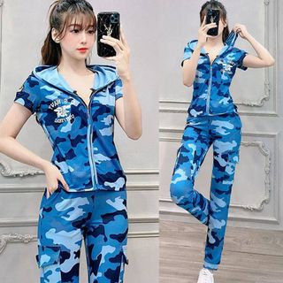 Bộ đồ thể thao lính có nón thêu logo TT434