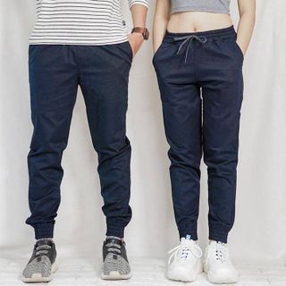 Quần joger trơn cặp đôi kaki thun QN38