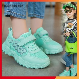 Giày Sneaker Bé Trai Bé Gái Lưới Thoáng Khí Quai Dán Hiện Đại Đế Chống Trơn Trượt Phong Cách Hàn Quốc Dễ Thương Size 28-37 - G12422