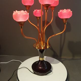 Đèn thờ led hoa sen thân đồng Đài Loan 7 bông, 9 bông giá tốt tại Hà Nội giá sỉ