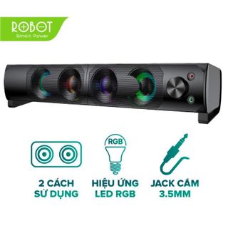 Loa Thanh SOUNDBAR ROBOT RS300 Kiểu Dáng Gaming - Hiệu ứng LED RGB - Công suất lớn 6W - BẢO HÀNH 12 THÁNG