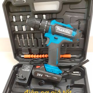 Máy khoan pin mkt 26v 2 pin tặng kèm bộ phụ kiện 24 chi tiết