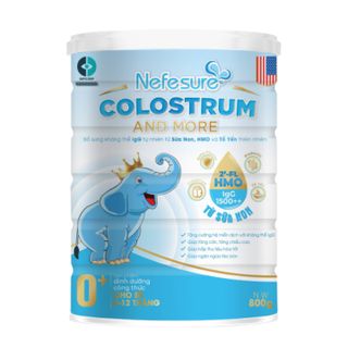 Sữa bột Nefesure Colostrum & more Preminum, Dành cho bé từ 0-12 tháng tuổi, Trẻ có hệ miễn dịch kém,giúp tăng cường hệ miễn dịch,tăng cân,tăng chiều cao,hấp thu và tiêu hóa tốt,ngăn ngừa táo bón, Trọng lượng 800 Gram /Lon