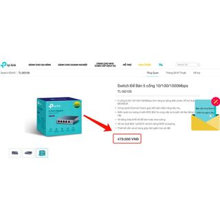 TP-Link Gigabit Vỏ thép Bộ chia mạng Switch 5 cổng RJ45 Tăng tốc máy chủ - TL-SG105 -