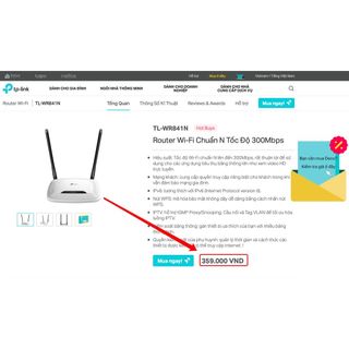 TP-Link N 300Mbps Bộ phát wifi không dây (Thiết bị mạng) - TL-WR841N (Tiếng Việt) -