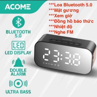 Loa Bluetooth 5W Màn Hình LED - Hỗ Trợ Mặt gương, Xem giờ, Đồng hồ báo thức, Nhiệt độ , Nghe FM-ACOME A5- 4.9 giá sỉ