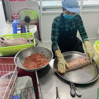 Cá thát lát tẩm gia vị, chả cá thát lát Hậu Giang