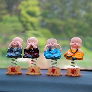 Bộ tượng trang trí 4 chú tiểu lò xo (tứ không lò xo)