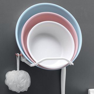 Kệ Để Thau Dán Tường Kèm Móc Treo