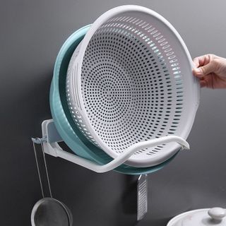 Kệ Để Thau Dán Tường Kèm Móc Treo