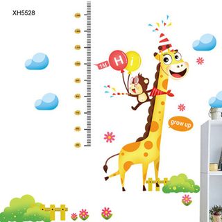 Decal Dán Tường Đo Chiều Cao Hươu Và Khỉ