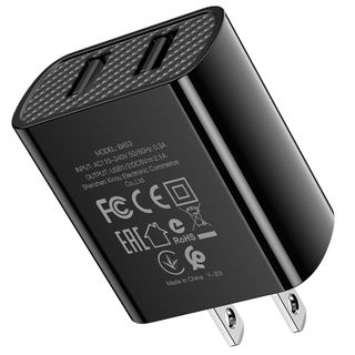 Bộ Cóc Cáp Sạc Borofone BA53 Cổng Micro - 2 Cổng USB 2.1A chuẩn US