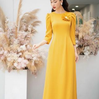 Áo dài cách tân bông hoa tay siêu đẹp AD1