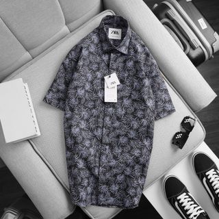 [size to 50-110kg] Áo sơ mi ngắn tay hoa văn họa tiết nổi