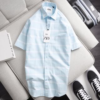 [size to 50-110kg] Áo sơ mi nam tay ngắn sọc