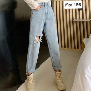 Quần baggy jean nữ rách siêu đẹp