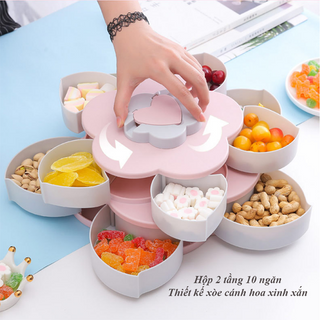KHAY MỨT XOAY HOA MAI 2 TẦNG 10 CÁNH