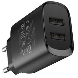 Bộ Cóc Cáp Sạc Borofone BN2 Cổng Micro - 2 Cổng USB 2.1A chuẩn EU